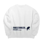 FROG'S TERRA LTDのシルエット　ロゴ　ディープシーブルー Big Crew Neck Sweatshirt