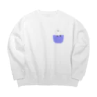 ハナのお店のポケットにシマエナガ Big Crew Neck Sweatshirt