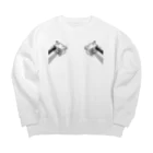 中華呪術堂（チャイナマジックホール）の【黒・前】3D猫 Big Crew Neck Sweatshirt