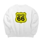 アロハスタイルハワイのU.S. Route 66  ルート66　イエロー Big Crew Neck Sweatshirt