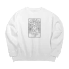 chicodeza by suzuriのライオンの線画マーク Big Crew Neck Sweatshirt