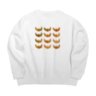 NIKORASU GOのクロワッサン大好き人間専用デザイン「クロワッサンだらけ」 Big Crew Neck Sweatshirt
