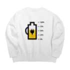 高堂玲/イラストの方のビール充電中 Big Crew Neck Sweatshirt