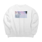 wefishのCherry Salmon Big Crew Neck Sweatshirt