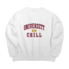 グラフィンのチル大学 エンジ文字 Big Crew Neck Sweatshirt