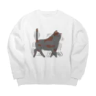 拾円均一駄菓子店の荒ぶるﾈｺﾁｬﾝ Big Crew Neck Sweatshirt