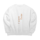 ミラくまのI LOVE Tribe 縦文字 Big Crew Neck Sweatshirt