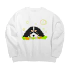 greetenのキャバリアトライカラー癒し犬 Big Crew Neck Sweatshirt