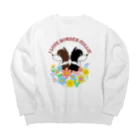 Kazunari0420の乙女ちっくなボーダーコリー（ブラック&チョコ） Big Crew Neck Sweatshirt