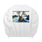 寿めでたや(ukiyoe)の葛飾北斎_冨嶽三十六景　信州諏訪湖 Big Crew Neck Sweatshirt