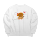 Lily bird（リリーバード）のどら焼きと文鳥ず Big Crew Neck Sweatshirt