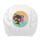 ゆるかわグラデーション＠NonnoDesignLaboのノンノネコ Big Crew Neck Sweatshirt