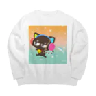 ゆるかわグラデーション＠NonnoDesignLaboのノンノネコ Big Crew Neck Sweatshirt