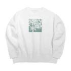 bolesの樹氷　グレー Big Crew Neck Sweatshirt