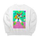 gatsukichi1201のモンスターシリーズ(ゴッドらぁら) Big Crew Neck Sweatshirt