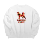 onehappinessのいちご　シベリアン ハスキー Big Crew Neck Sweatshirt