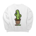 高堂玲/イラストの方のサボるサボテン Big Crew Neck Sweatshirt