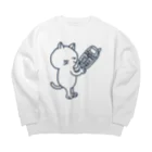 風野ひつじのガラケー猫 Big Crew Neck Sweatshirt