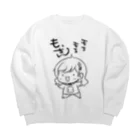 スタジオ嘉凰のもっちん擬人化モノクロ Big Crew Neck Sweatshirt