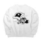 くぼみまるみのゆめのなか宇宙飛行士 Big Crew Neck Sweatshirt