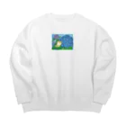 雨蛙碧のけろんと紫陽花 Big Crew Neck Sweatshirt