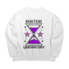 KIKITEKI_LABORATORYの砂時計 紫×ピンク Big Crew Neck Sweatshirt