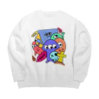 おはる屋さんのカラフルなおばけ達 Big Crew Neck Sweatshirt