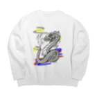 greetenの龍　和柄　願い Big Crew Neck Sweatshirt