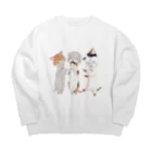 トコロコムギのねこがぶりにゃんこ Big Crew Neck Sweatshirt