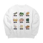 高堂玲/イラストの方のラーメントッピング Big Crew Neck Sweatshirt