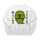 いんこ屋堂のワカケホンセイインコ飼っています（♂） Big Crew Neck Sweatshirt