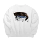 You and me !のあくびちゃん Big Crew Neck Sweatshirt