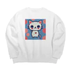 A31eの狛猫のミケ「はーとびーと」 Big Crew Neck Sweatshirt