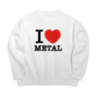 HachijuhachiのI LOVE METAL Big Crew Neck Sweatshirt