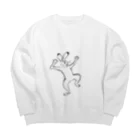 Rinko_25の驚いてる兎 Big Crew Neck Sweatshirt