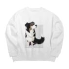 犬甘ちゃんの杜のコリーのメリちゃん Big Crew Neck Sweatshirt