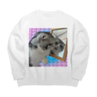 ぽいぽいまるまるのナルシストまる Big Crew Neck Sweatshirt