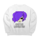 KIKITEKI_LABORATORYのPONITE GAL 紫 × 黄 Big Crew Neck Sweatshirt