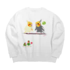 LittleLoroのどノーマルオカメインコとルチノーちょいわき 0350 ビッグシルエットスウェット