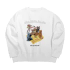 猫のイラスト屋さんのChahideyasuc　hareame Big Crew Neck Sweatshirt