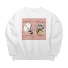 甘夏/ハムスター大好きの痩せたいハムスターズ Big Crew Neck Sweatshirt