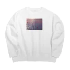 お花やさんの織物　ピンク・紫・青緑 Big Crew Neck Sweatshirt