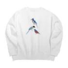 エダマメトイチ雑貨店のI love blue birds 3 -2 Big Crew Neck Sweatshirt