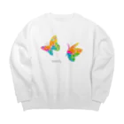 miraiの夢見るショップのbutterfly Big Crew Neck Sweatshirt