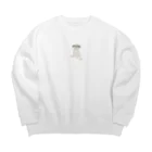 chiaki satoのパグ座り Big Crew Neck Sweatshirt