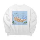 高嶺 悠のかえる部屋のオオサンショウウオのはんざきくん(パステル) Big Crew Neck Sweatshirt