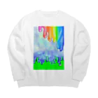 ▲ゆっこ(岩手産のスカイツリー )▲のレインボーさん Big Crew Neck Sweatshirt