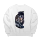 BEEEEEのおすましさびちゃん Big Crew Neck Sweatshirt