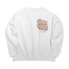 卯月まめのもふもふイラスト屋さんの4：I LOVE RABBIT(ネザーランドドワーフ) Big Crew Neck Sweatshirt