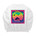 MedicalKUNの虹に沈む月、夕暮れの気持ち。 Big Crew Neck Sweatshirt